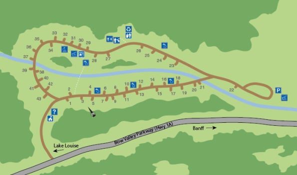 Castle Mountain Camping Map