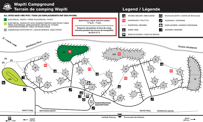 Wapiti Campground Map