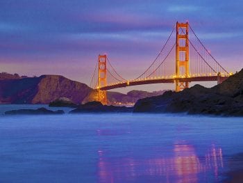 Golden Gate Bridge Reflection Baker Beach California