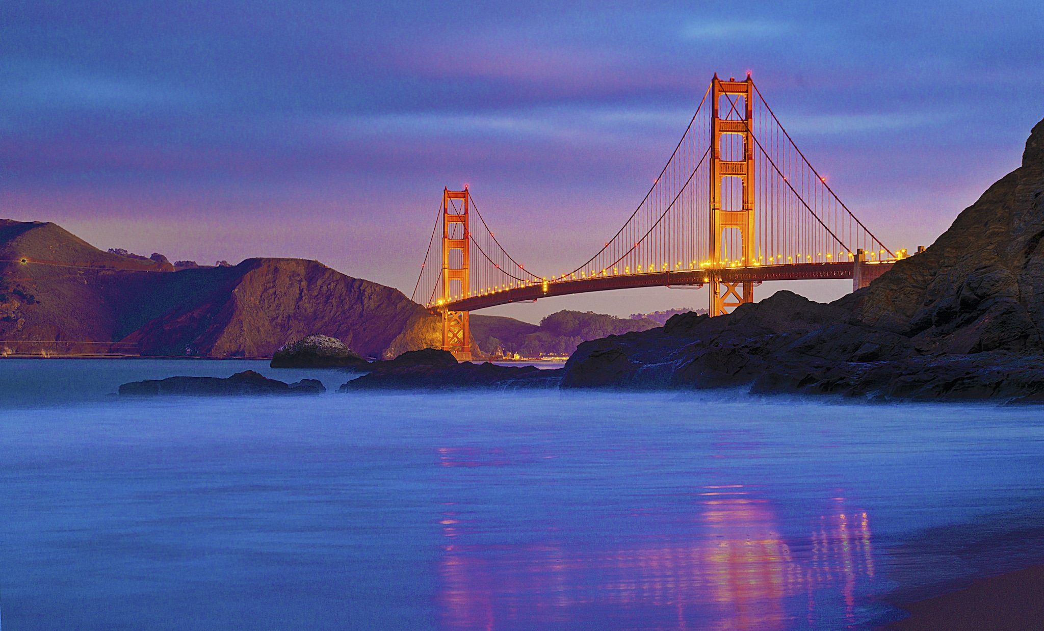 Golden Gate Bridge Reflection Baker Beach California