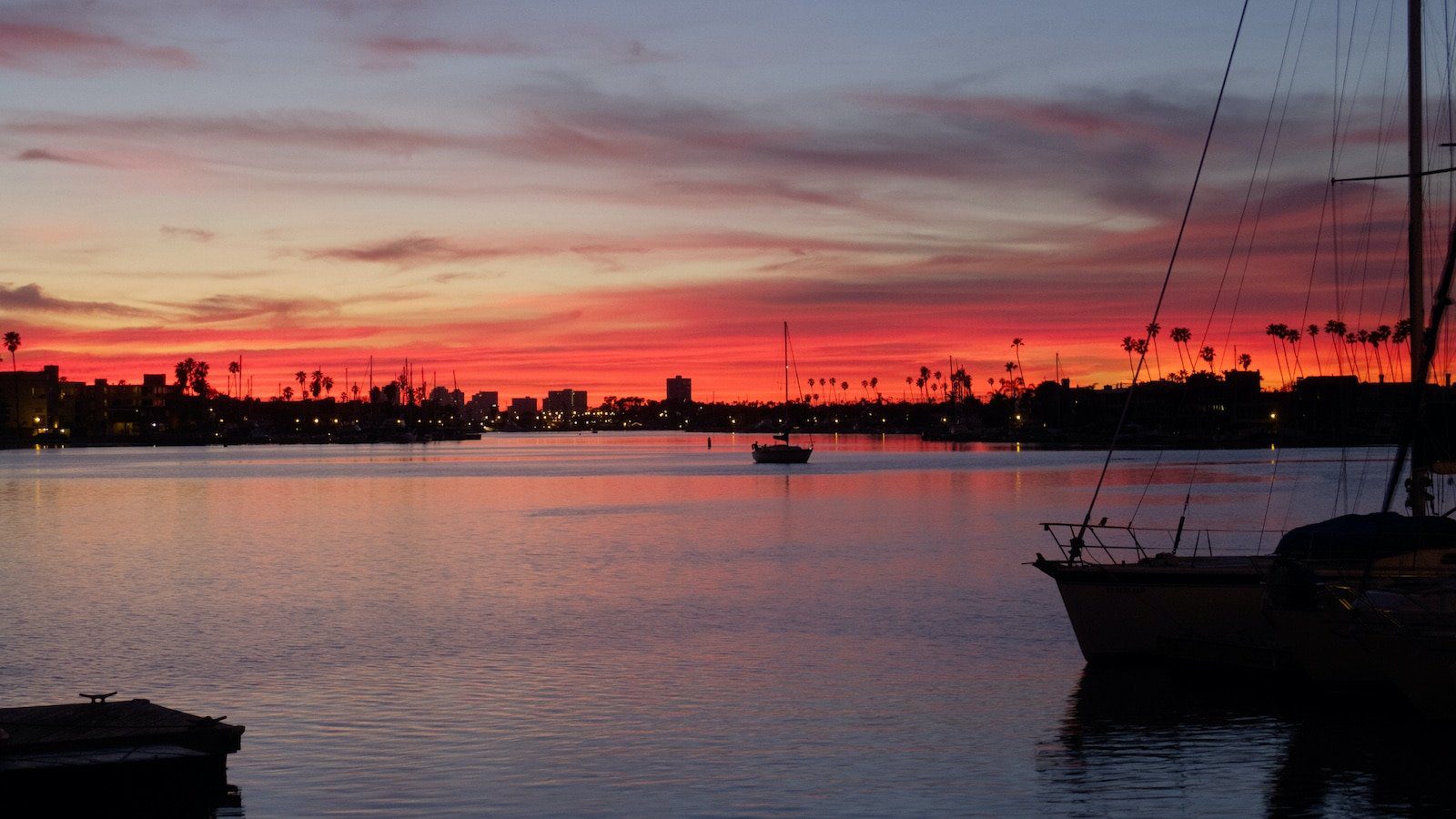 Seal Beach California Ocean Sunset Boats