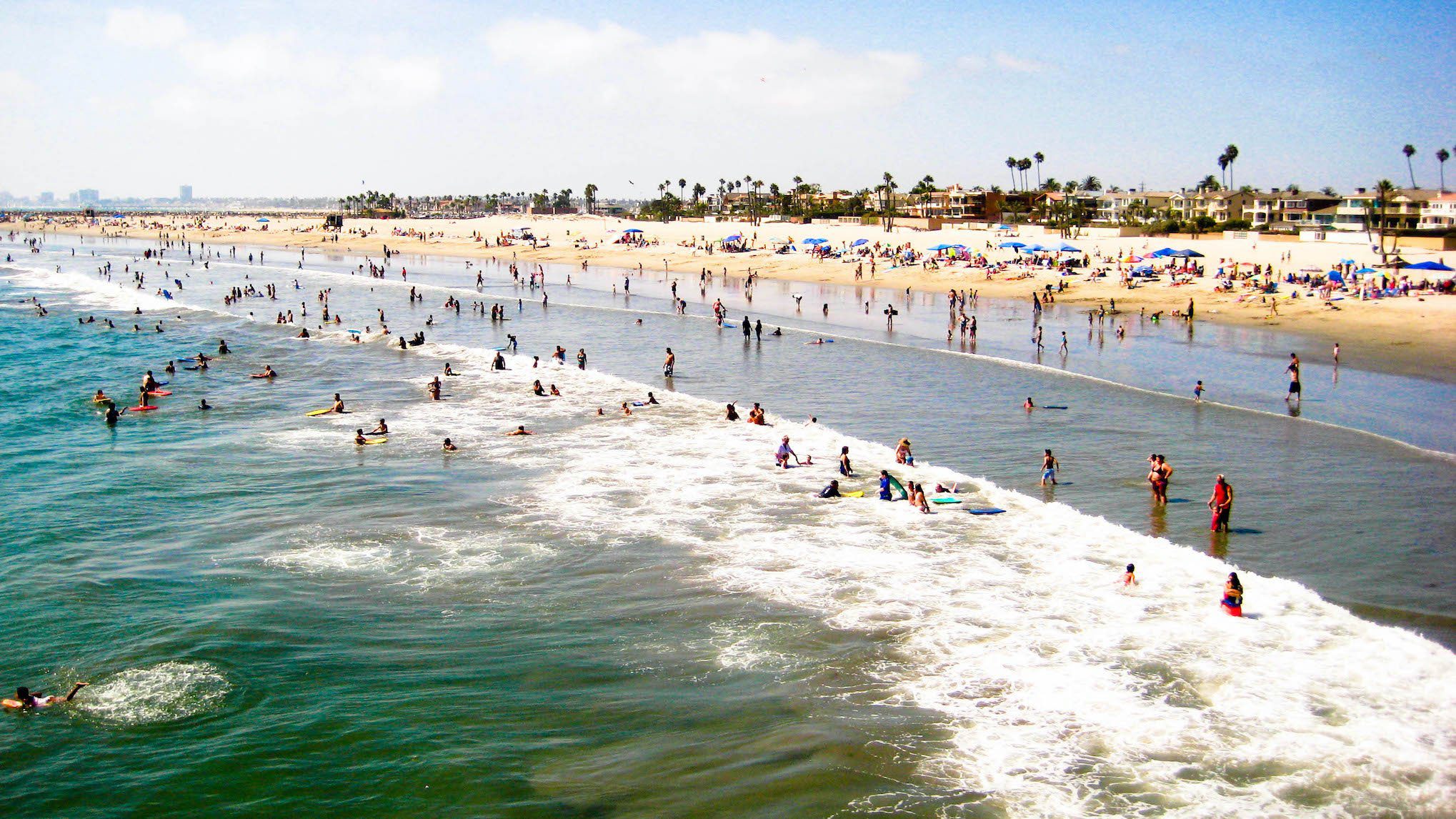 Seal Beach California Crowded Beach