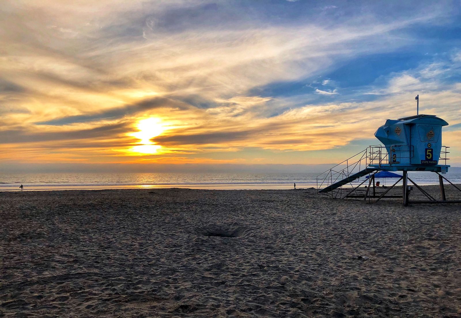 Image of the sun setting at Silver Strand State Beach, Coronado