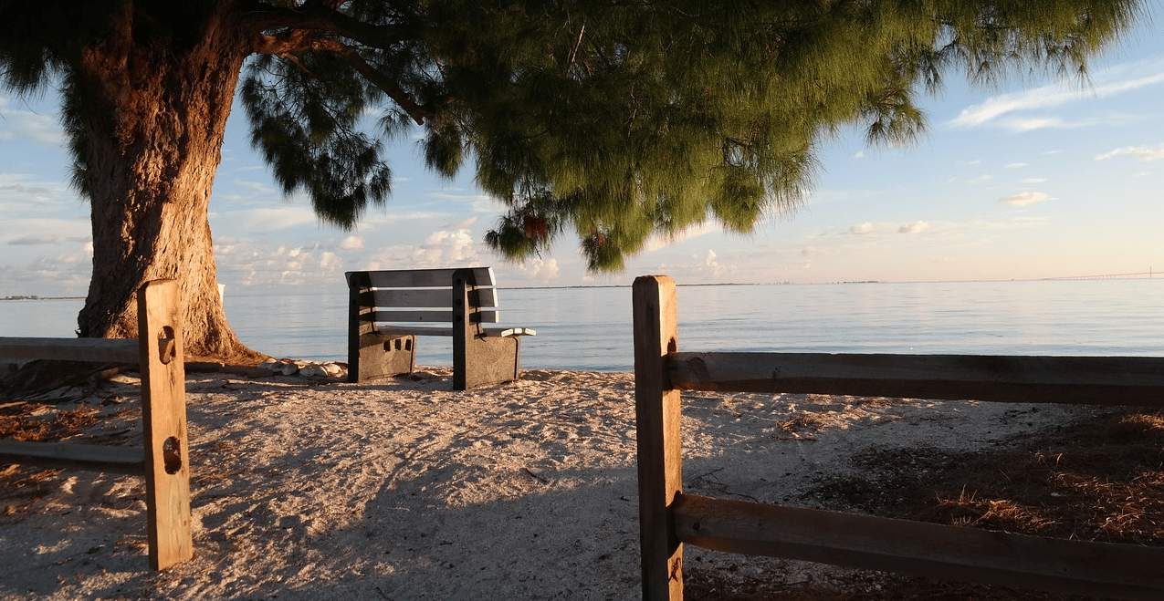 Hiking along a beach in Florida