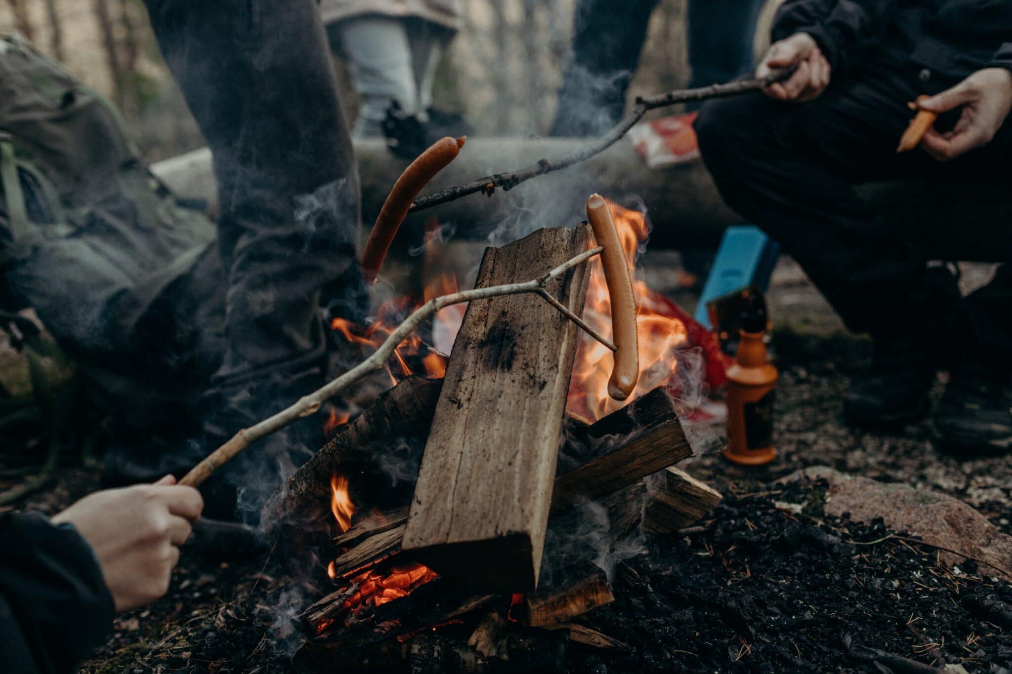 Cooking over a campfire