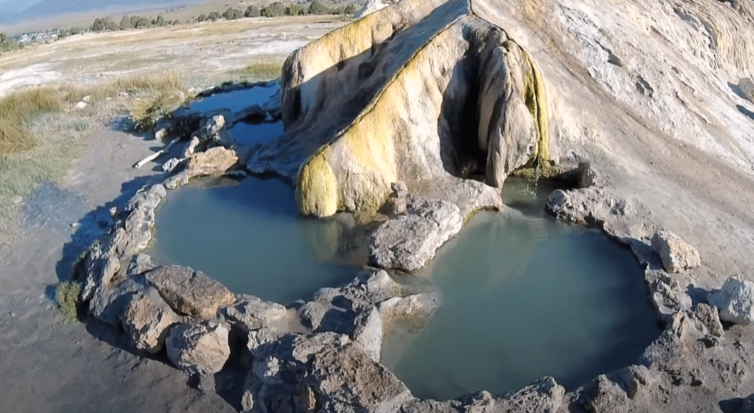 Aerial View of Travertine Hot Springs