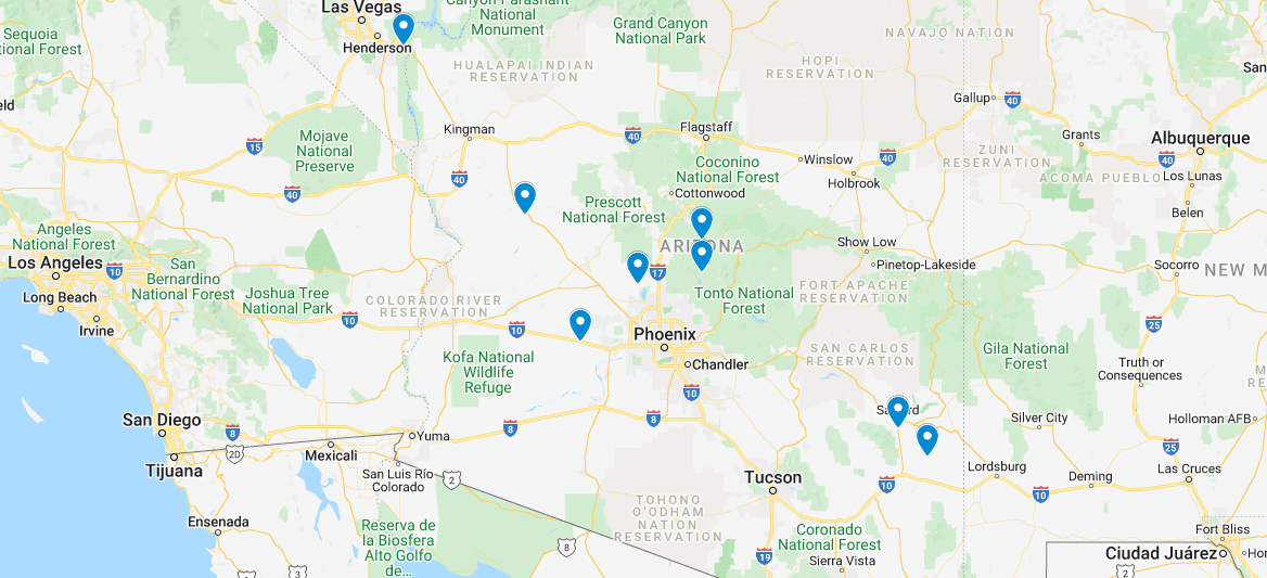 Arizona hot springs map