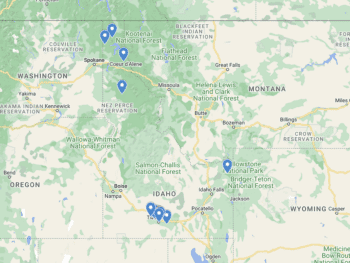 Idaho Waterfalls Map