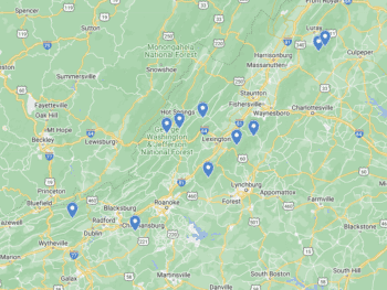 Virginia Waterfalls Map
