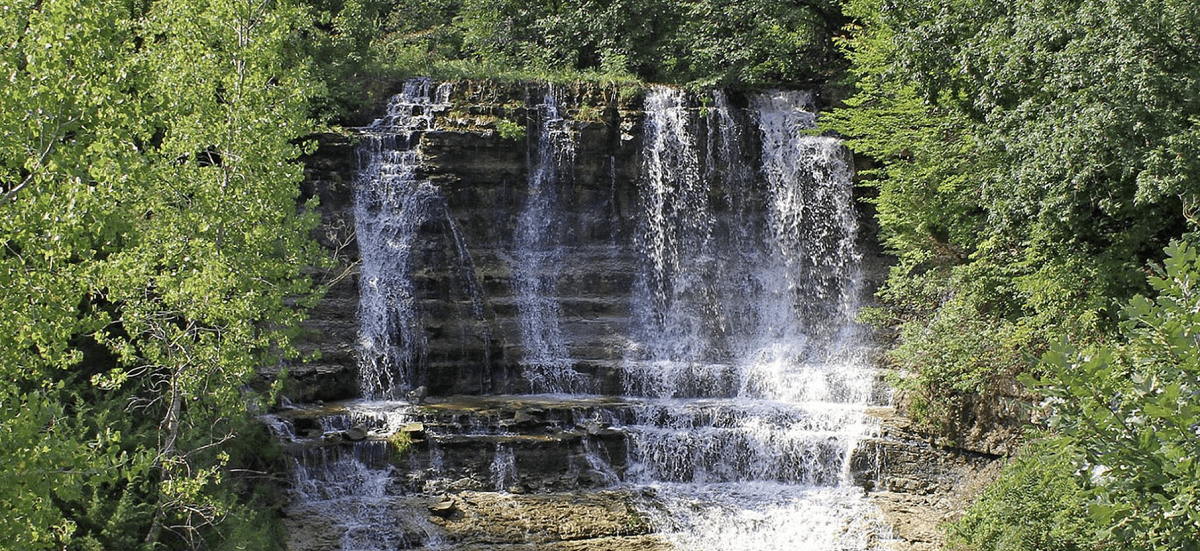 Geary State Lake Waterfall